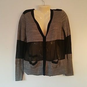 Simply Vera by Vera Wang Blk&Gray Sheer Cardigan